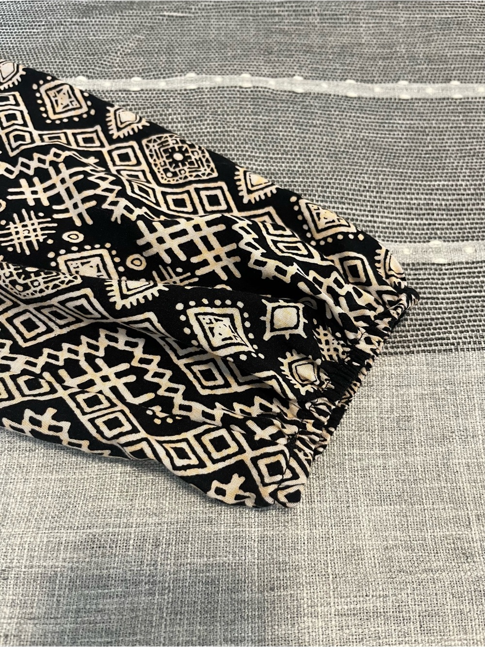 Savanna Jane Small Black Popover Geometric Peasant Blouse Top Colorful Casual - Picture 5 of 13